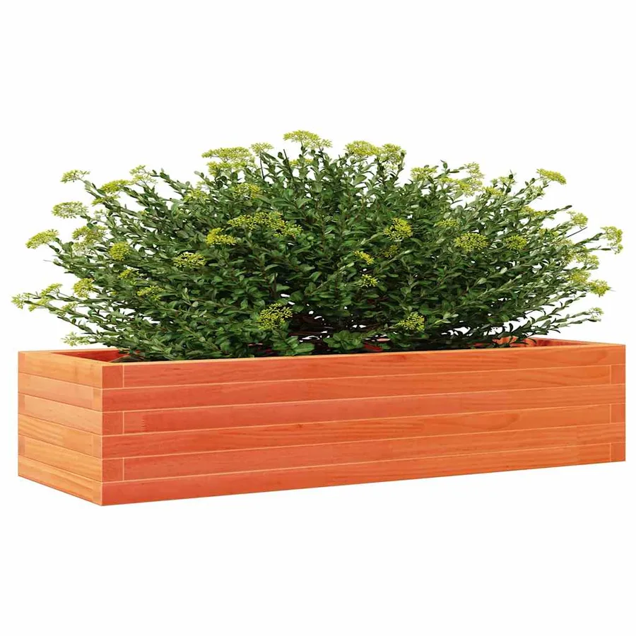 Jardinière cire marron 110x40x23 cm bois de pin massif - 4