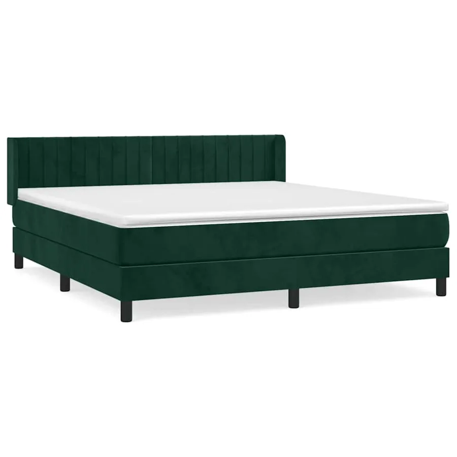 Sommier à lattes de lit et matelas Vert foncé 160x200cm Velours - 2