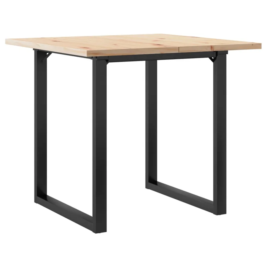 Table à manger cadre en O 80x80x75,5cm bois de pin massif acier - 2