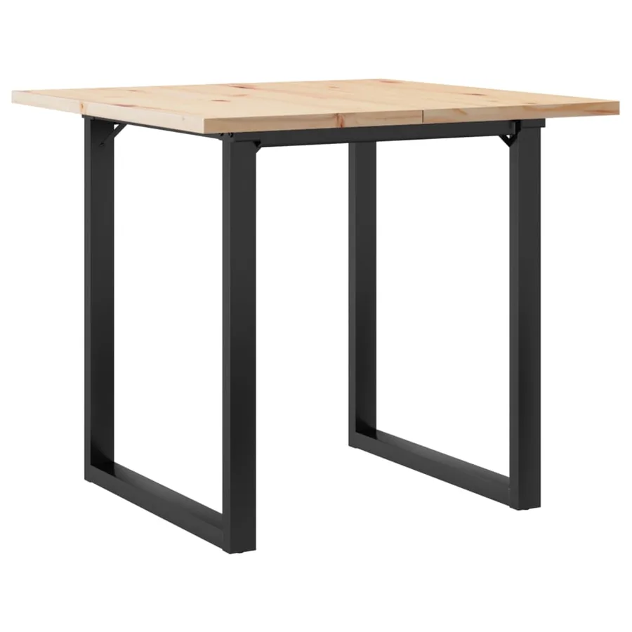 Table à manger cadre en O 80x80x75,5cm bois de pin massif acier - 6