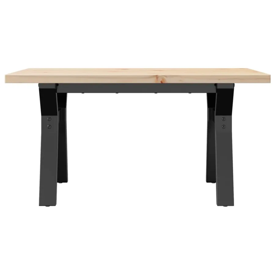 Table basse cadre en Y 80x50x40,5cm bois de pin massif et acier - 4