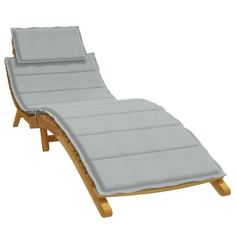 Coussin de chaise longue gris clair mélangé 186x58x4 cm tissu