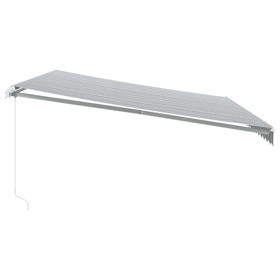 Auvent manuel rétractable avec LED anthracite blanc 500x350 cm - 5