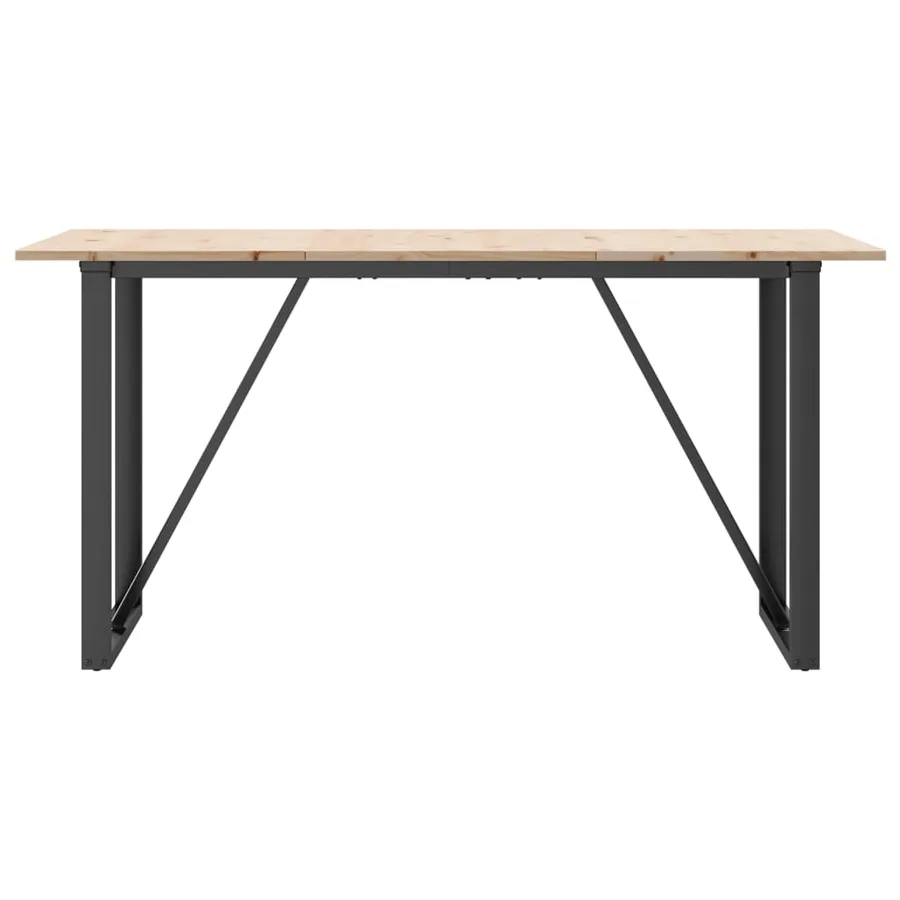 Table à manger cadre en O 160x80x75 cm bois de pin massif acier - 4