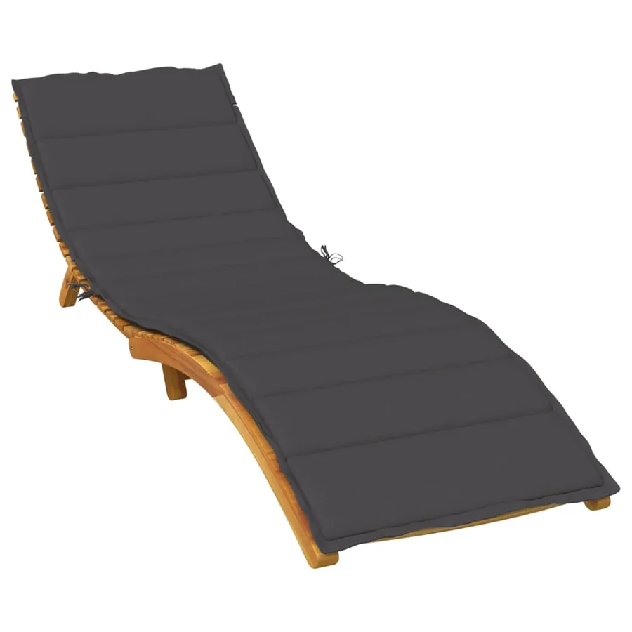 Coussin de chaise longue anthracite mélangé 200x70x4 cm tissu