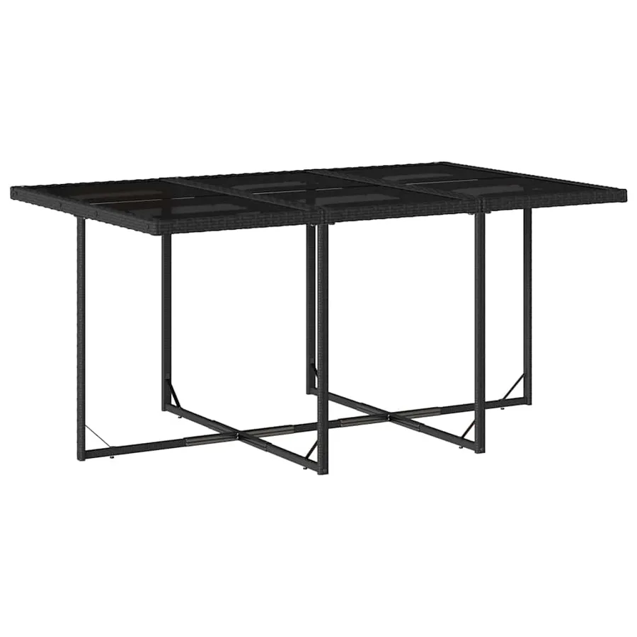 Ensemble à manger de jardin coussins 7pcs Noir Résine tressée - 4
