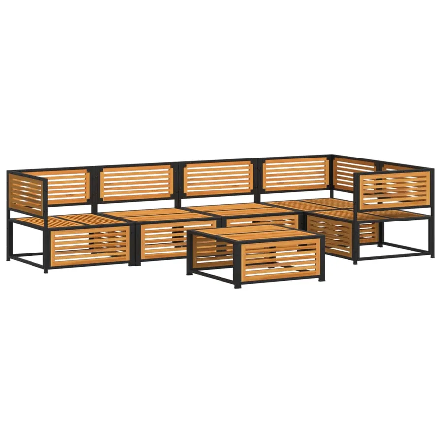 Salon de jardin avec coussins 6 pcs bois d'acacia solide - 3