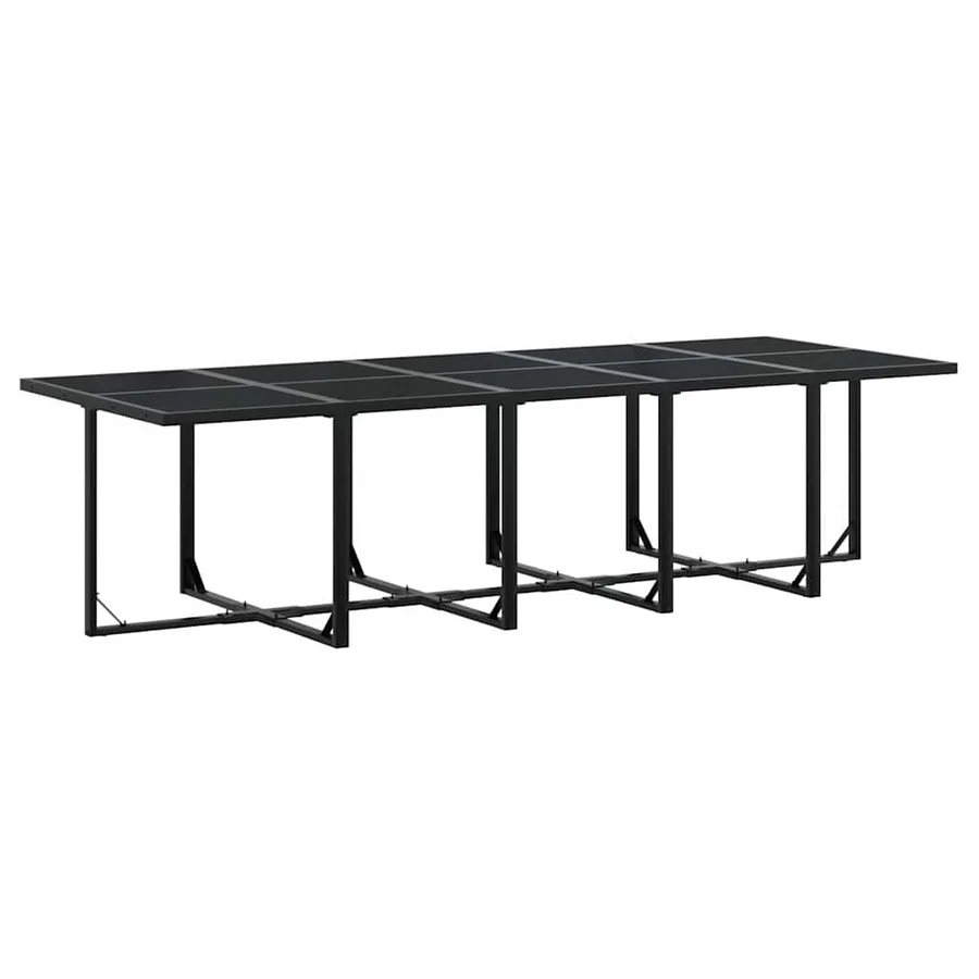 Ensemble à manger de jardin 11 pcs coussins noir résine tressée - 5