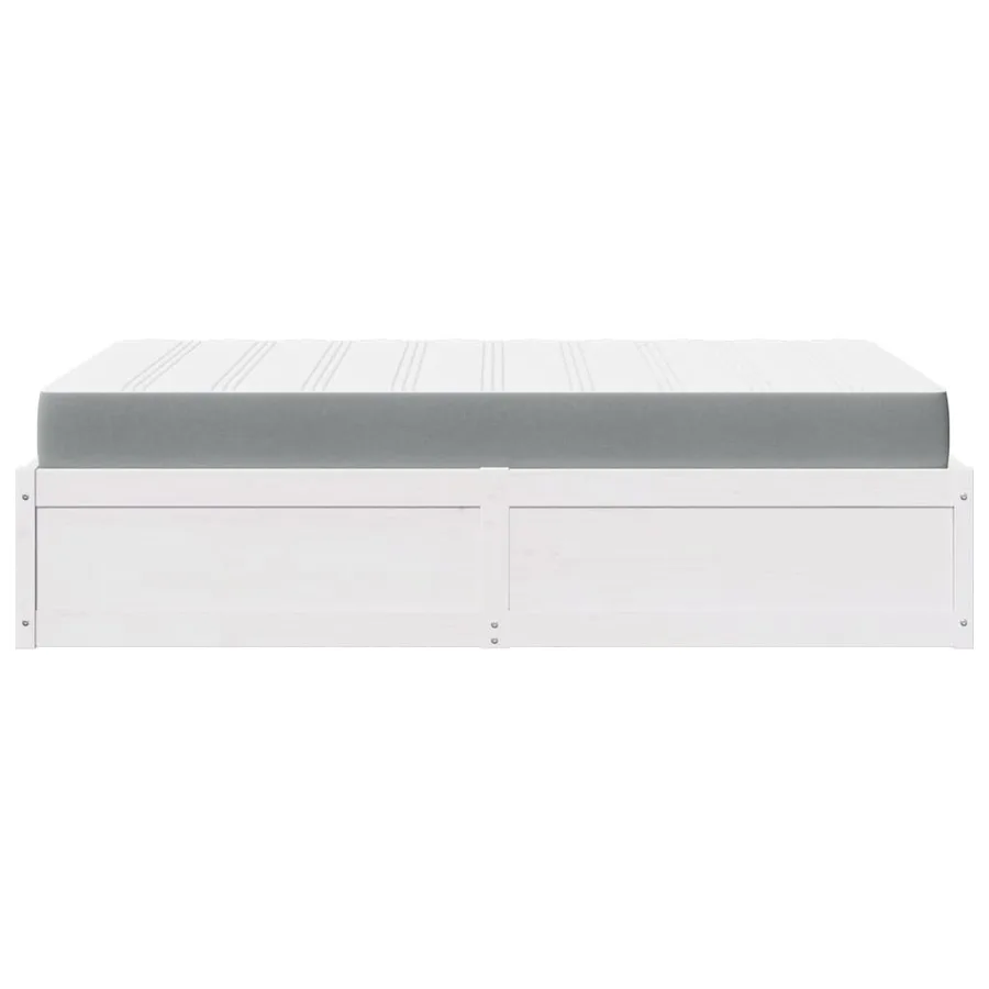 Lit avec matelas blanc 140x190 cm bois massif de pin - 7