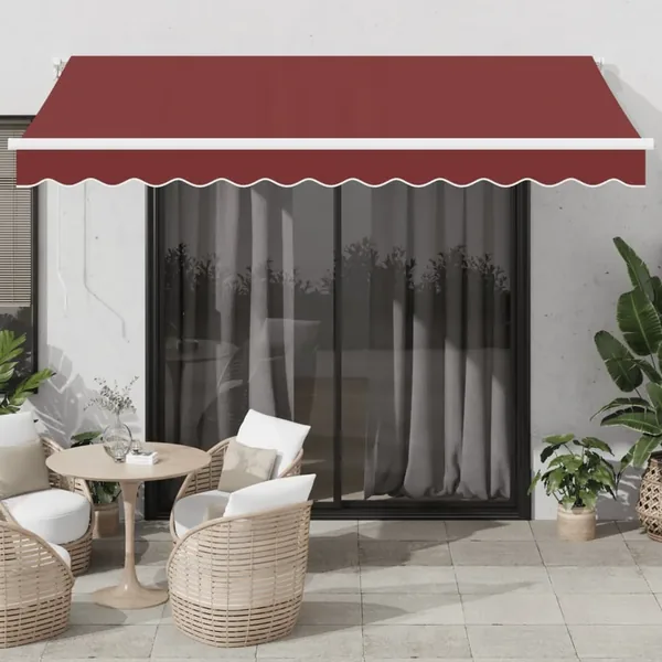 Auvent rétractable automatique bordeaux 350x250 cm