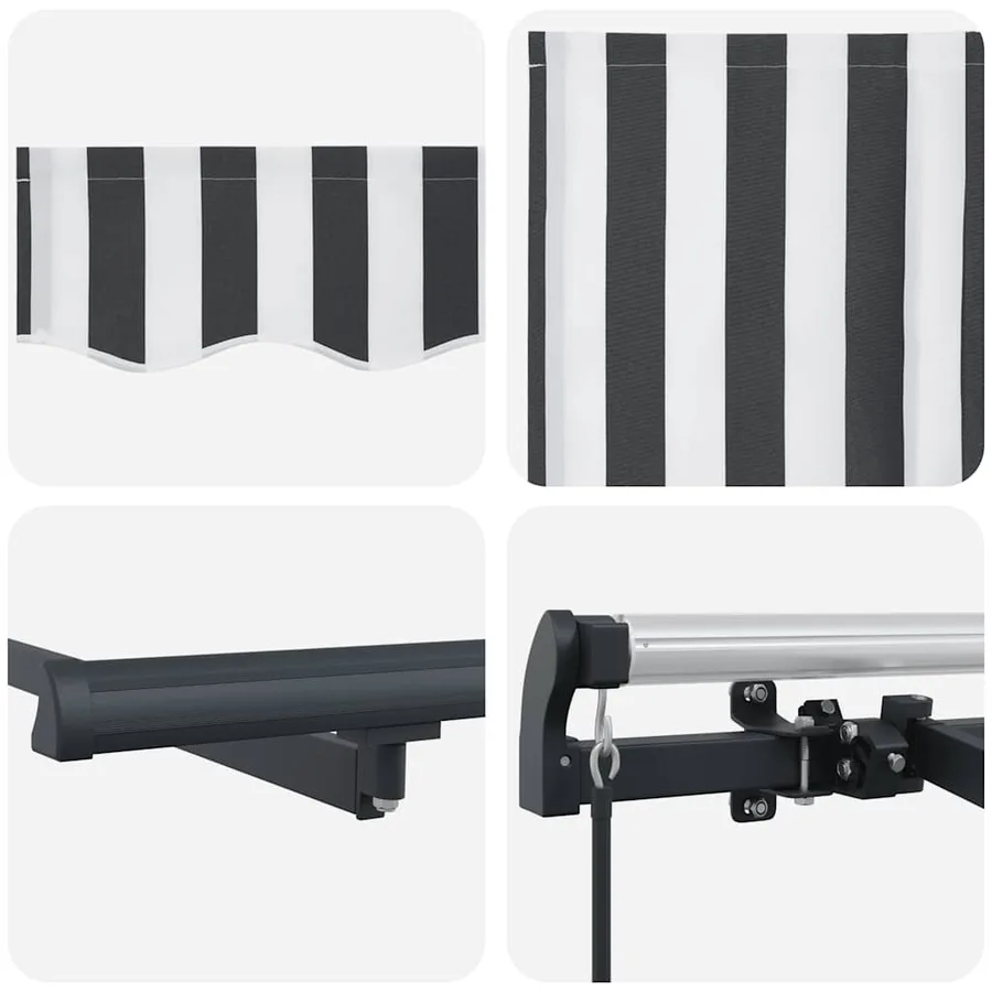 Auvent manuel rétractable anthracite et blanc 400x300 cm - 9