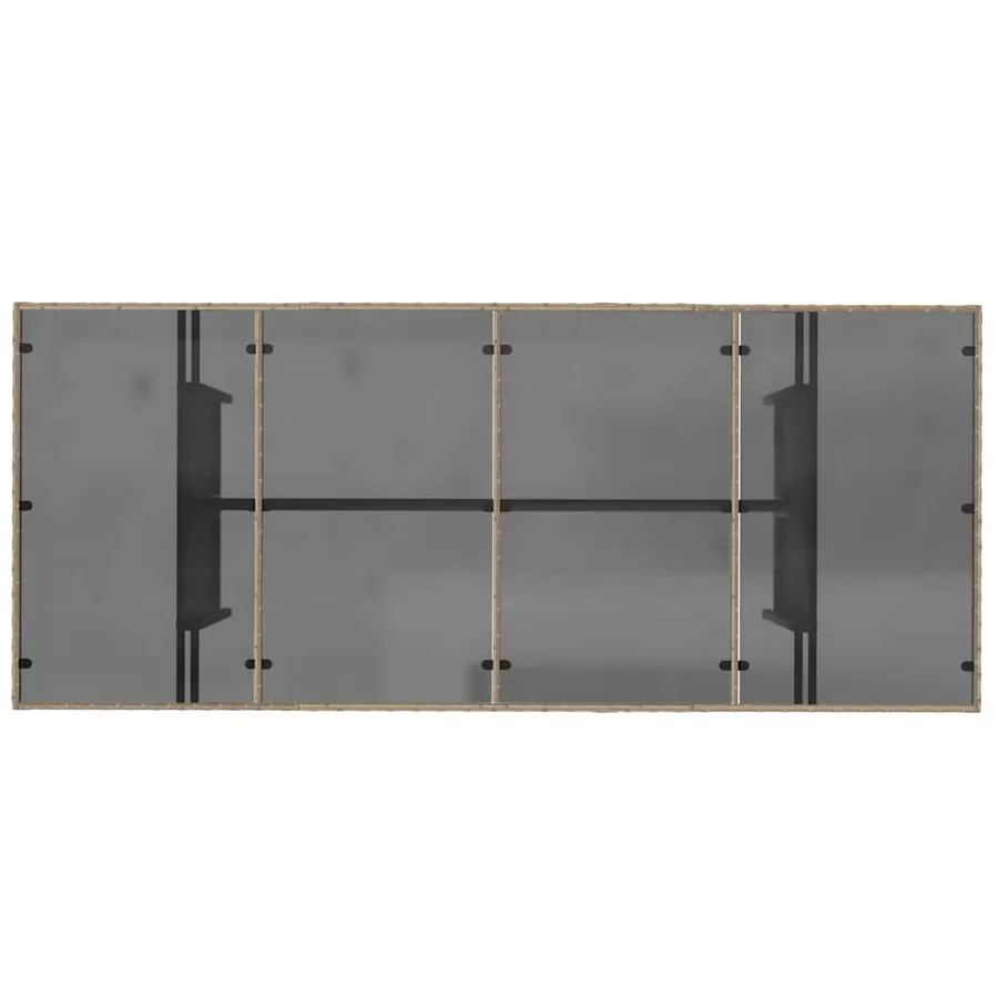 Table de jardin avec dessus en verre beige résine tressée - 7