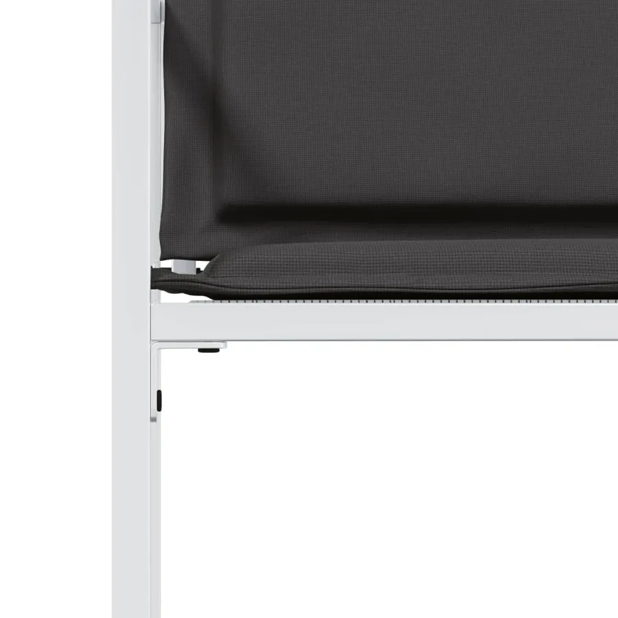 Chaises de jardin avec coussins lot de 4 blanc acier/textilène - 10