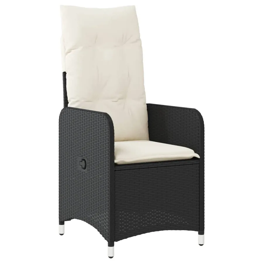 Ensemble de bistro de jardin 7 pcs coussins noir poly rotin - 4