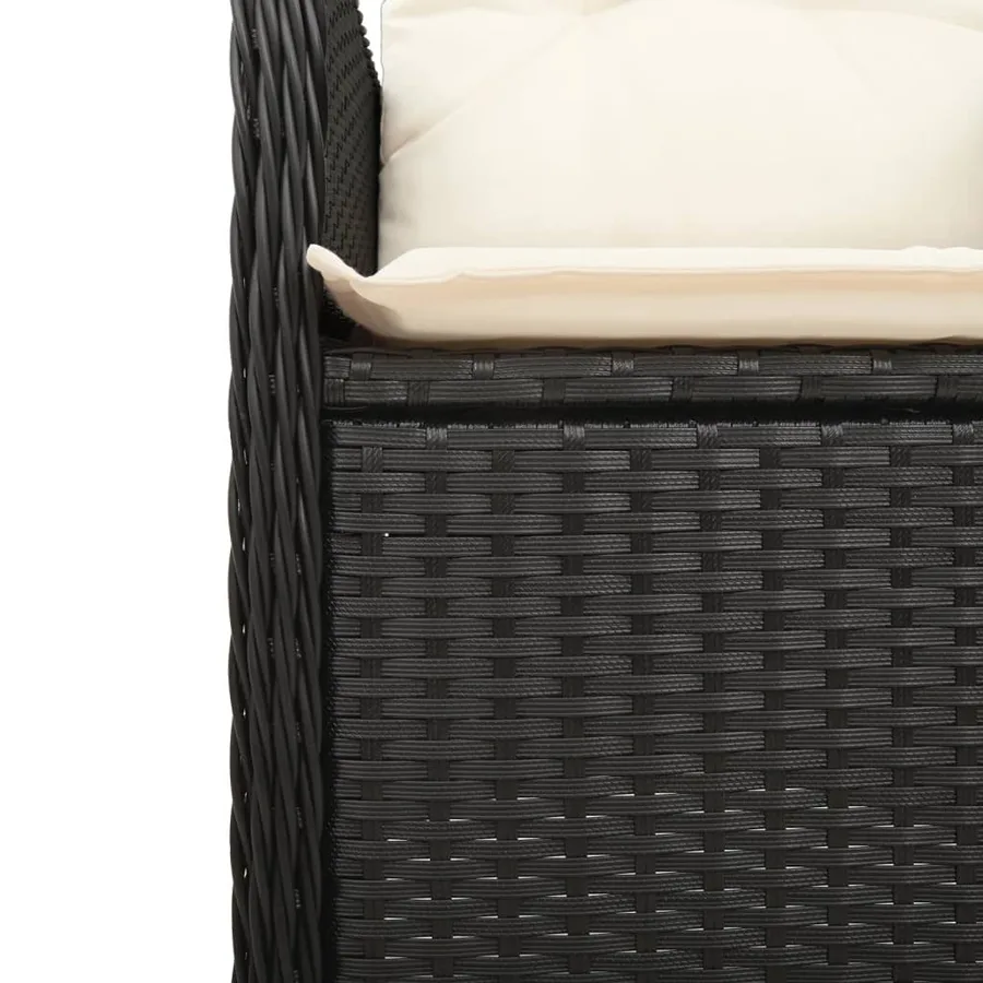 Ensemble de bistro de jardin 7 pcs coussins noir poly rotin - 6