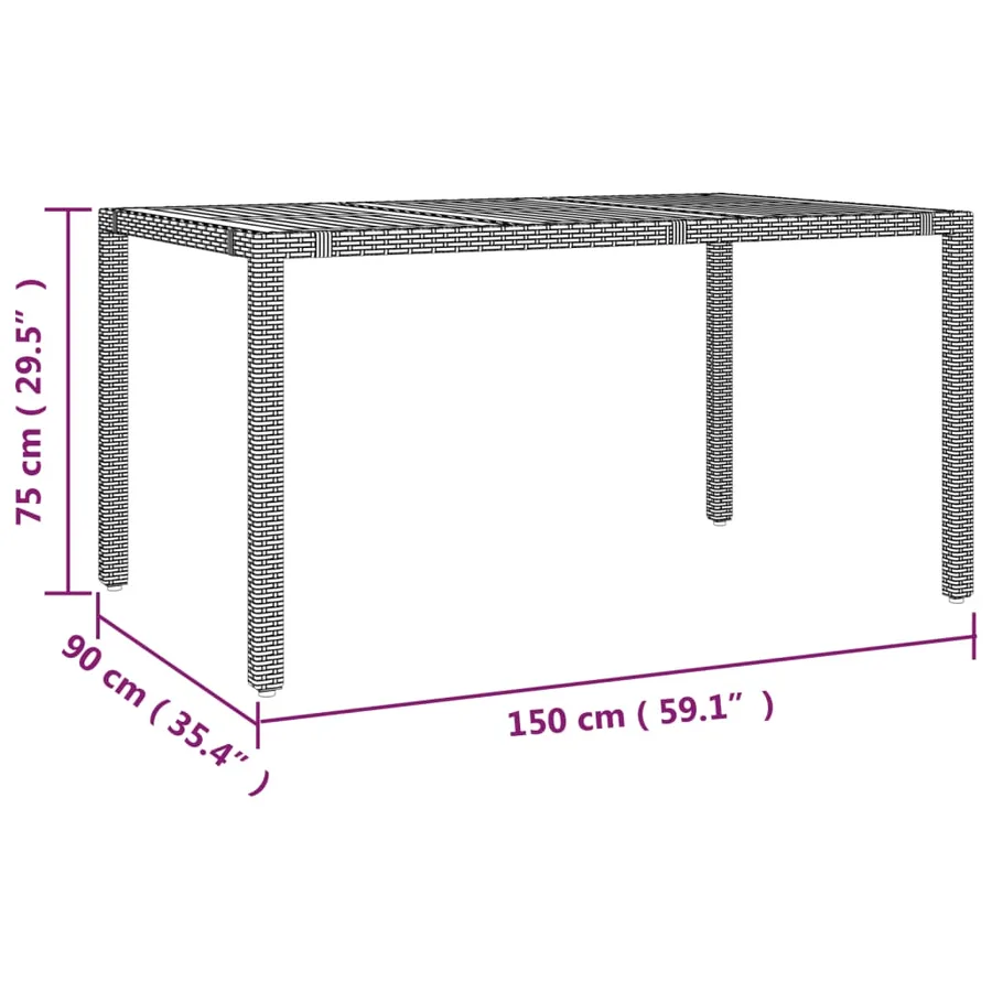 Ensemble de bistro de jardin 7 pcs coussins noir poly rotin - 8