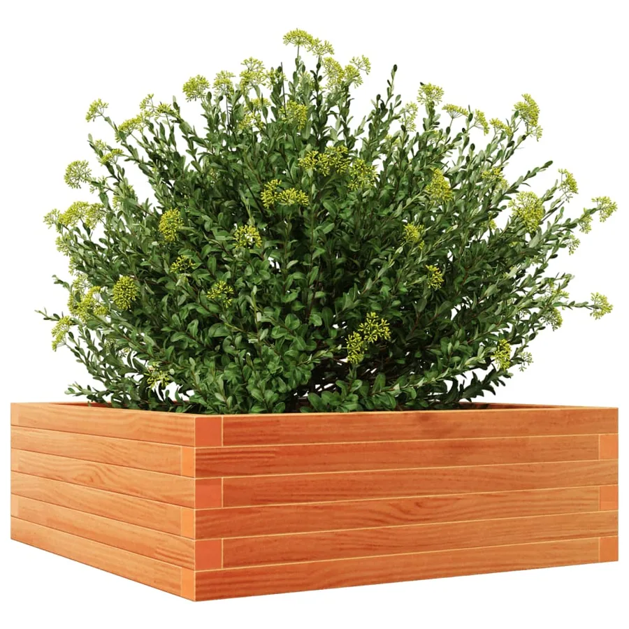 Jardinière cire marron 70x70x23 cm bois de pin massif - 4