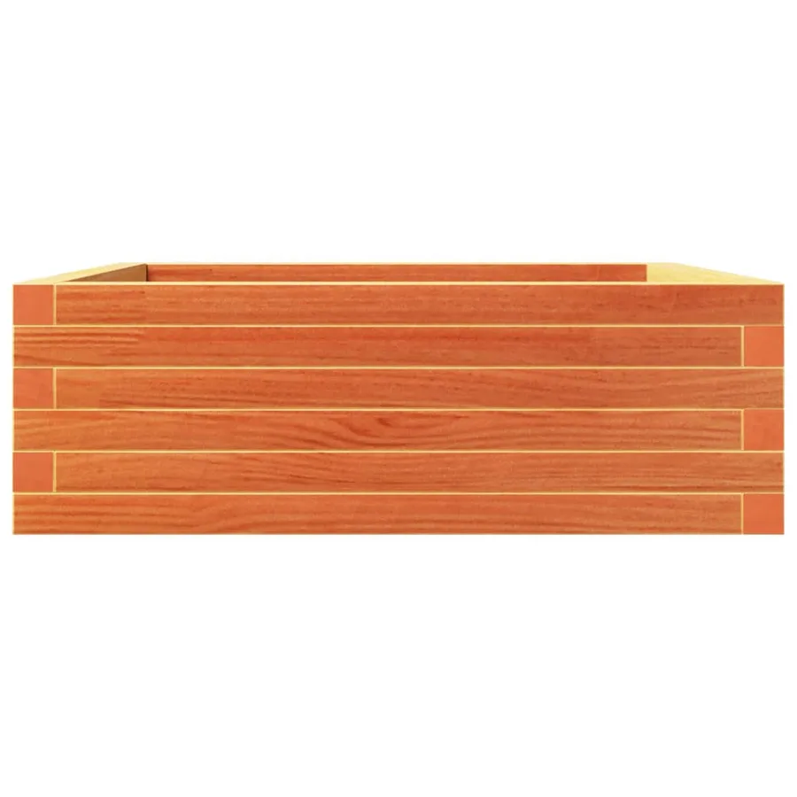 Jardinière cire marron 70x70x23 cm bois de pin massif - 6