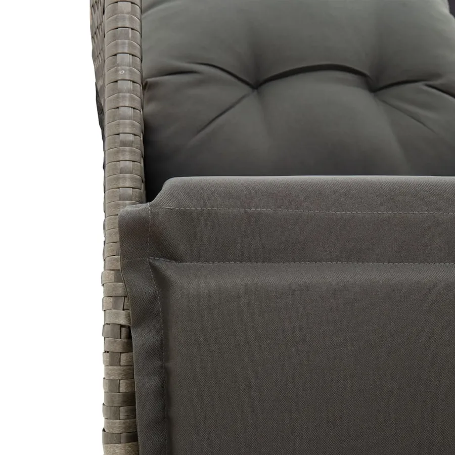 Ensemble de bistro 3 pcs avec coussins gris résine tressée - 7