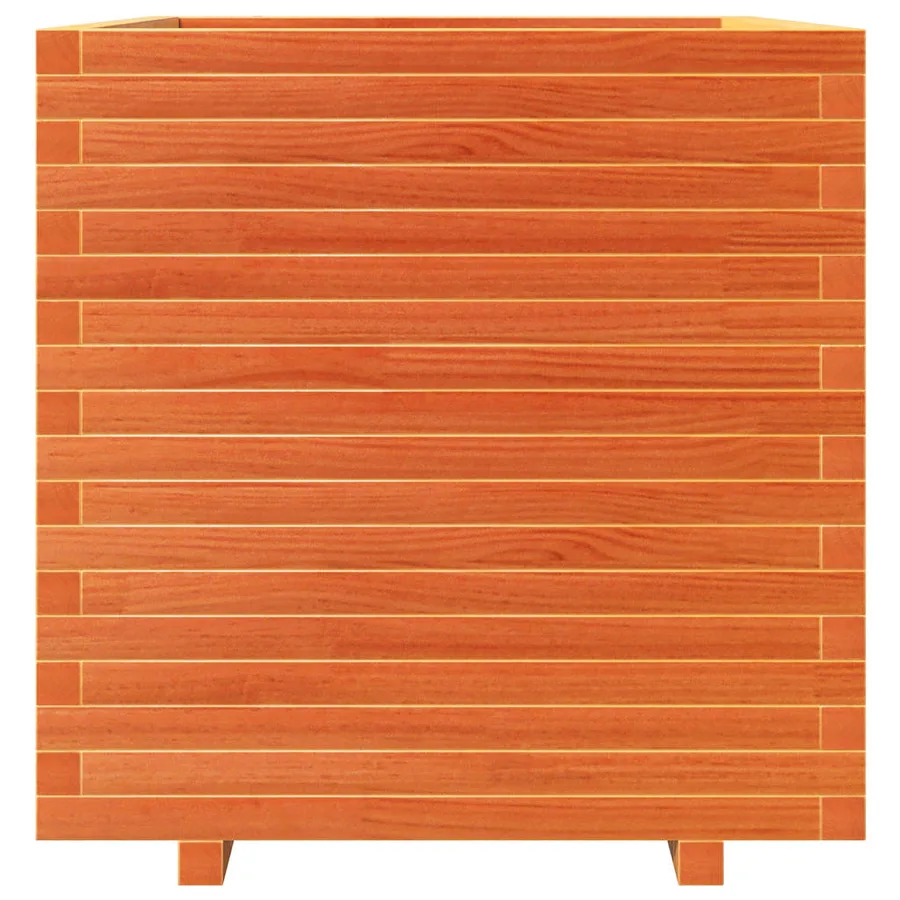 Jardinière cire marron 70x70x72,5 cm bois de pin massif - 5