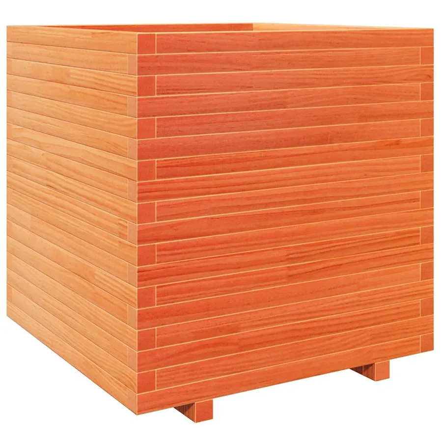 Jardinière cire marron 70x70x72,5 cm bois de pin massif - 7
