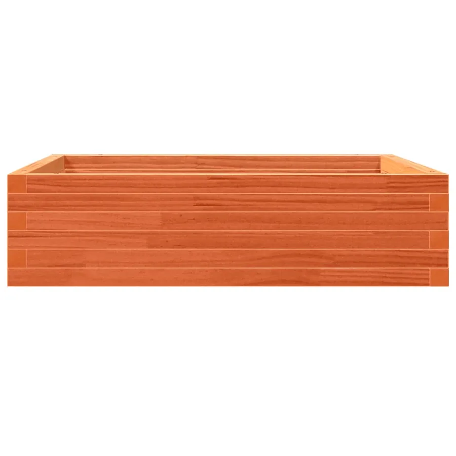 Jardinière cire marron 90x90x23 cm bois de pin massif - 6
