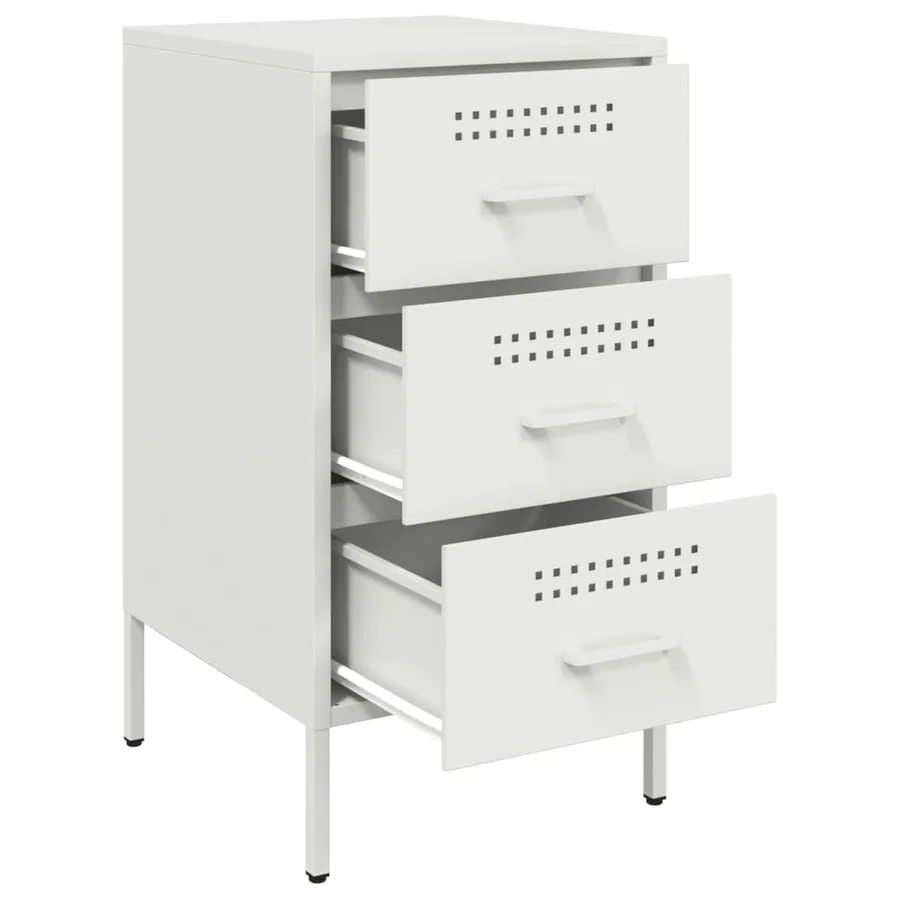 Table de chevet blanc 36x39x68 cm acier - 10