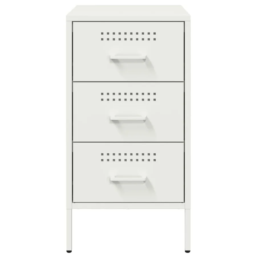 Table de chevet blanc 36x39x68 cm acier - 6