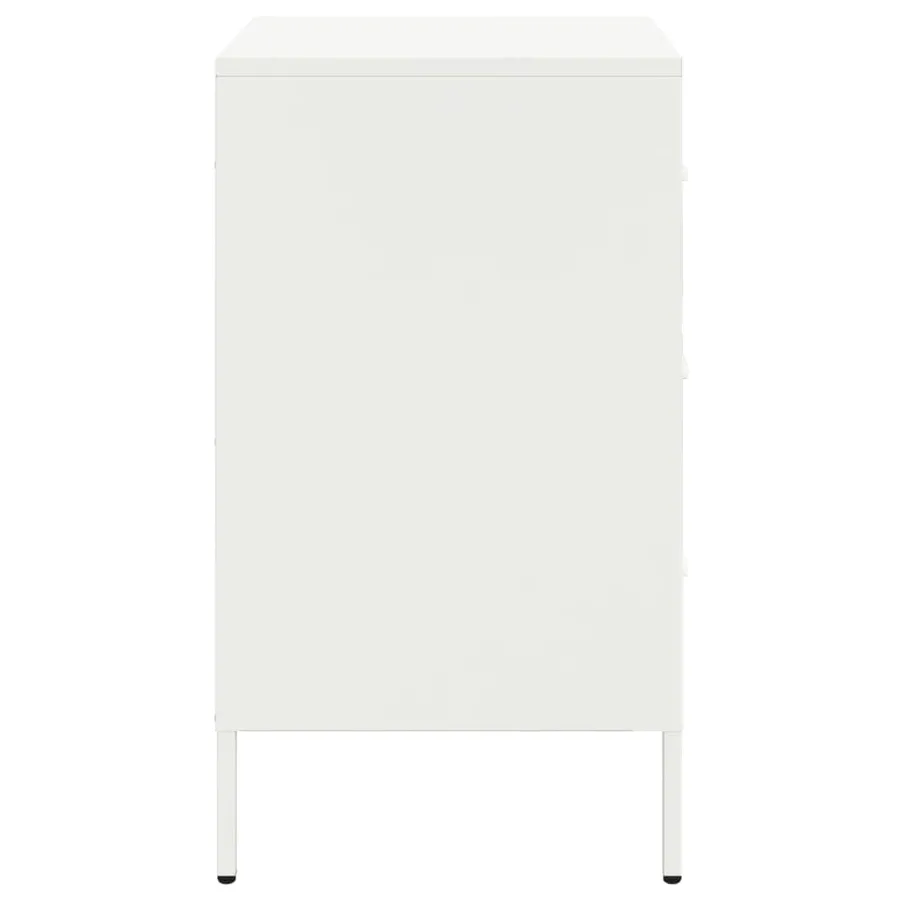 Table de chevet blanc 36x39x68 cm acier - 7