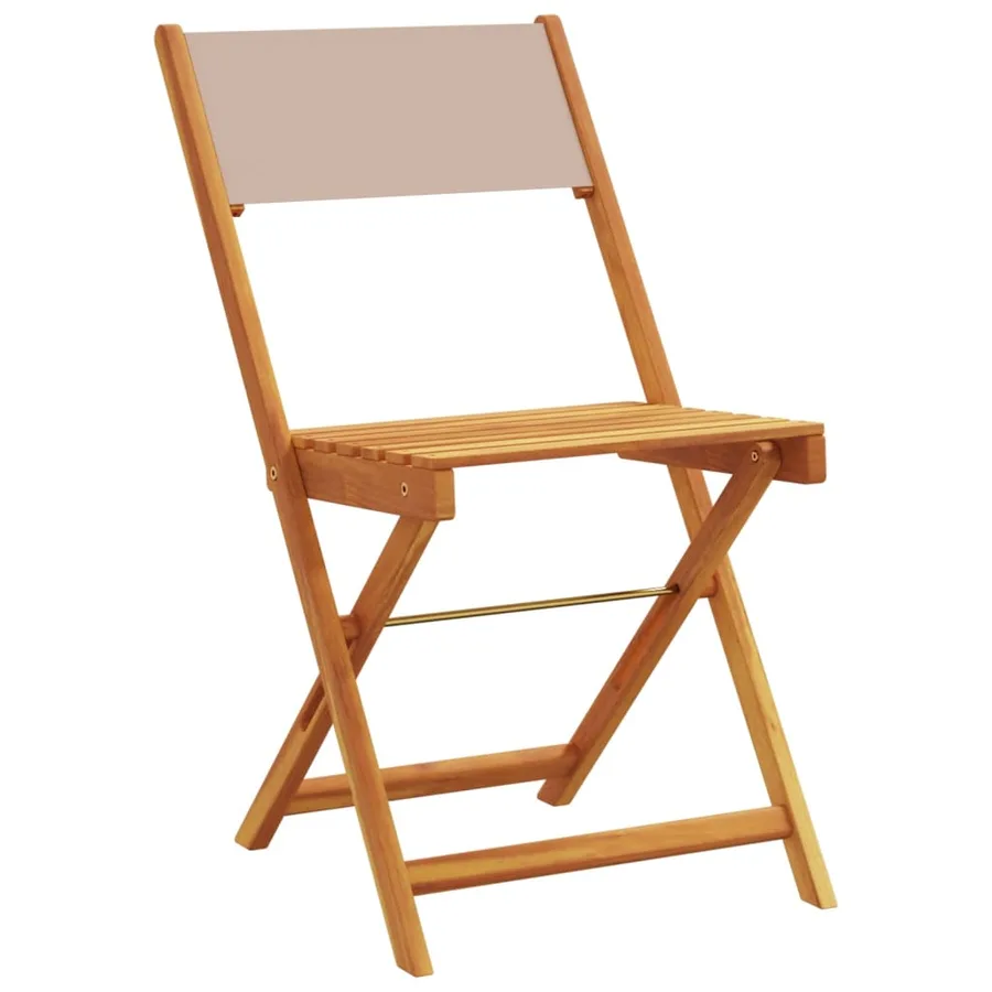 Ensemble de bistro 3 pcs taupe tissu et bois massif - 3