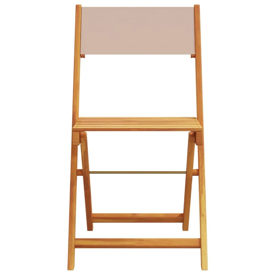 Ensemble de bistro 3 pcs taupe tissu et bois massif - 4