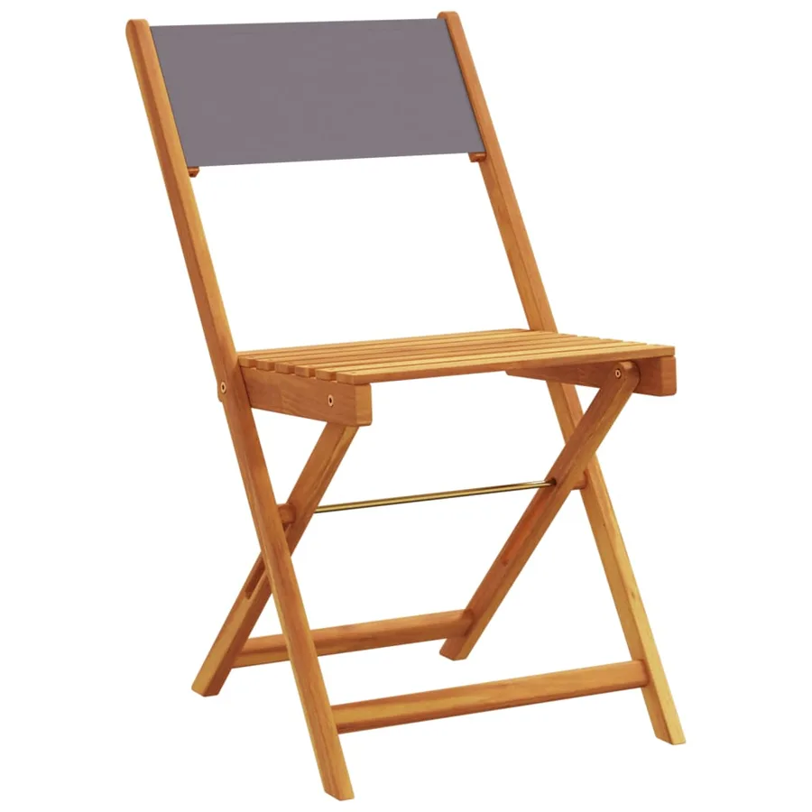 Ensemble à manger de jardin 5 pcs anthracite tissu bois massif - 3
