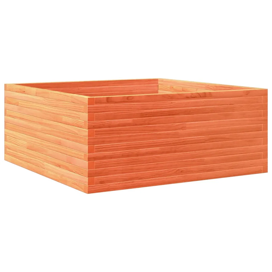 Jardinière cire marron 110x110x46 cm bois de pin massif - 2