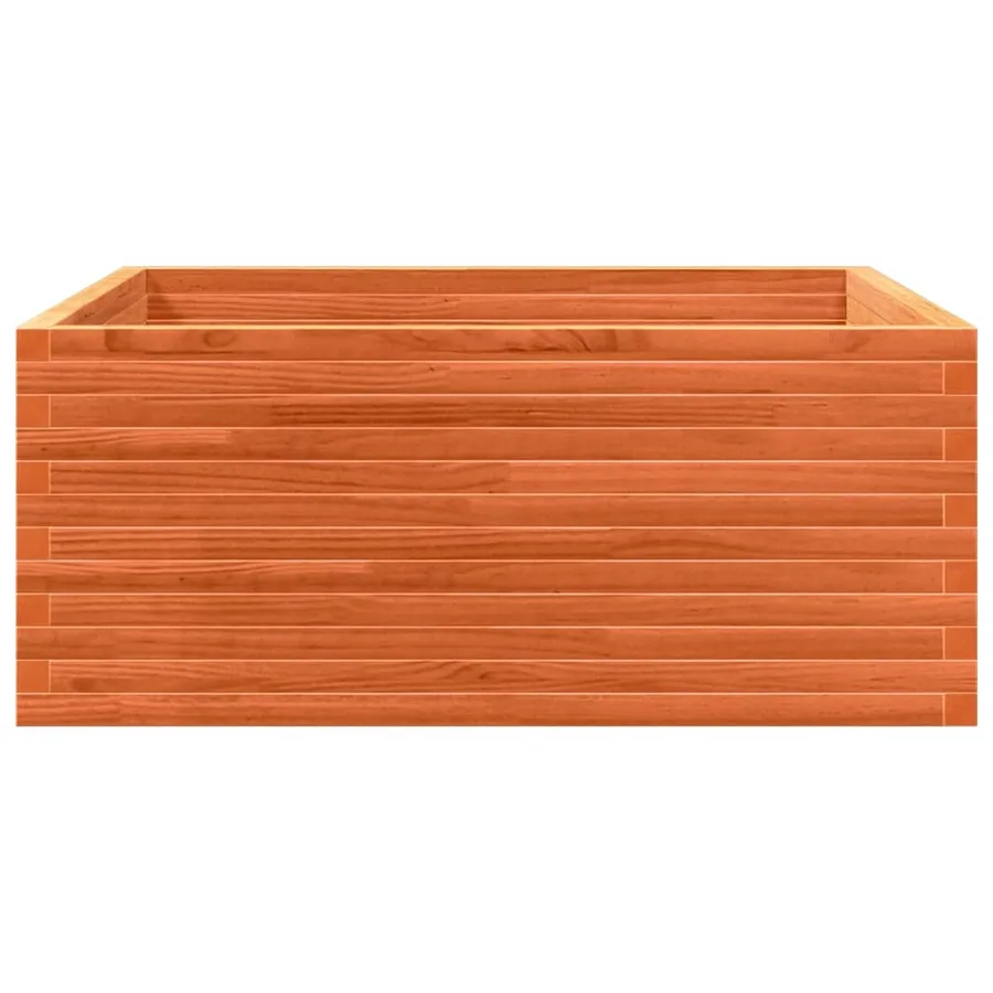 Jardinière cire marron 110x110x46 cm bois de pin massif - 5
