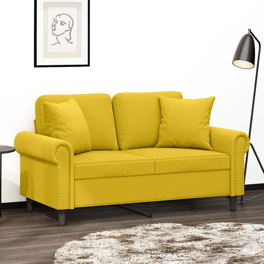 Coussins décoratifs lot de 2 Jaune 40x40 cm Velours