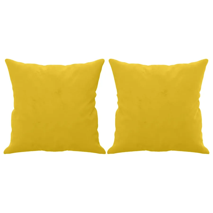 Coussins décoratifs lot de 2 Jaune 40x40 cm Velours - 2