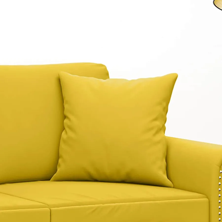 Coussins décoratifs lot de 2 Jaune 40x40 cm Velours - 5