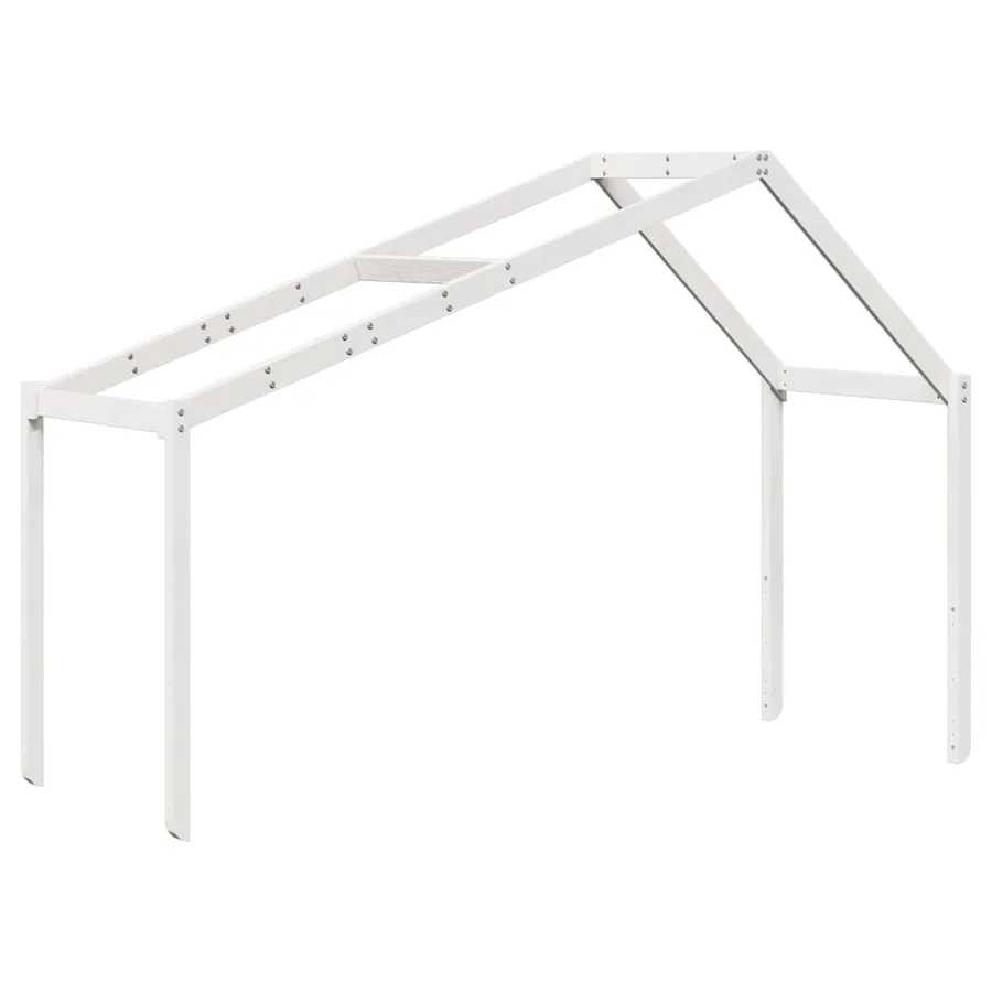 Lit superposé sans matelas blanc 90x190 cm bois de pin massif - 6