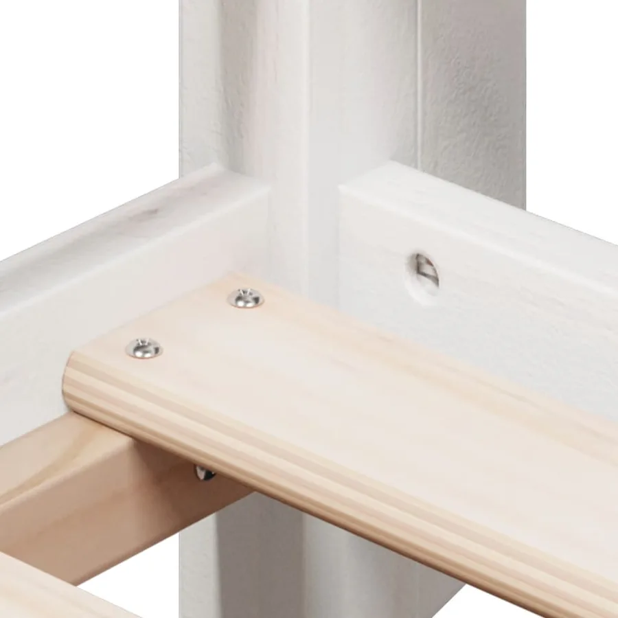 Lit superposé sans matelas blanc 90x190 cm bois de pin massif - 9