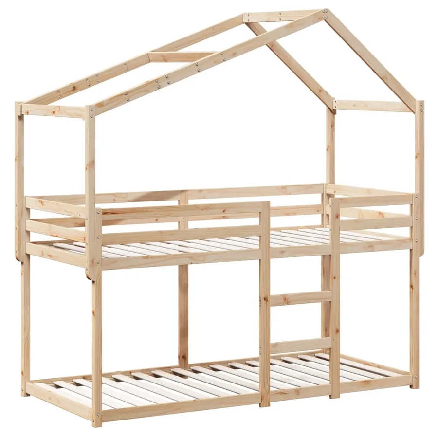 Lit superposé sans matelas 80x200 cm bois de pin massif - 3