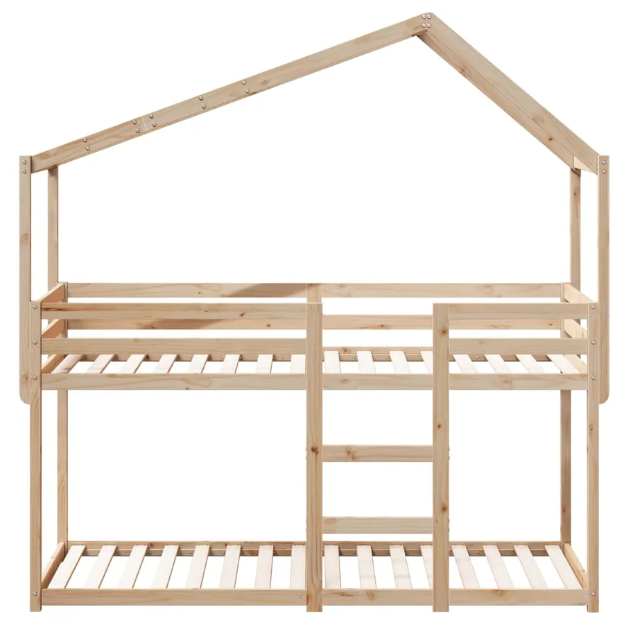 Lit superposé sans matelas 80x200 cm bois de pin massif - 4