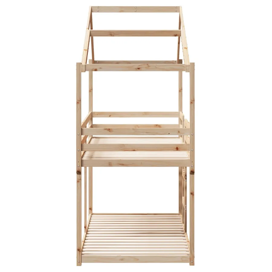 Lit superposé sans matelas 80x200 cm bois de pin massif - 7
