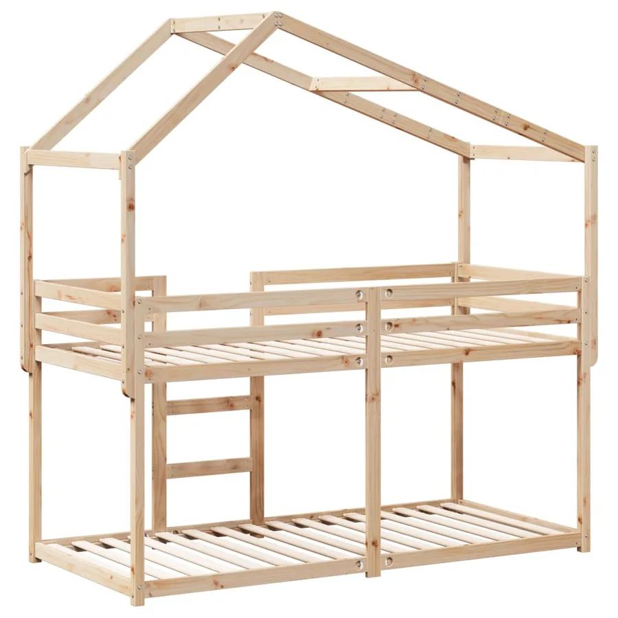 Lit superposé sans matelas 80x200 cm bois de pin massif - 8