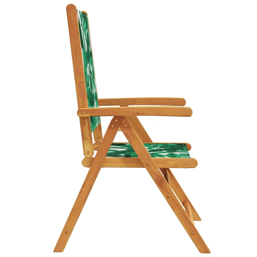 Chaises de jardin lot de 2 motif de feuilles acacia et tissu - 6
