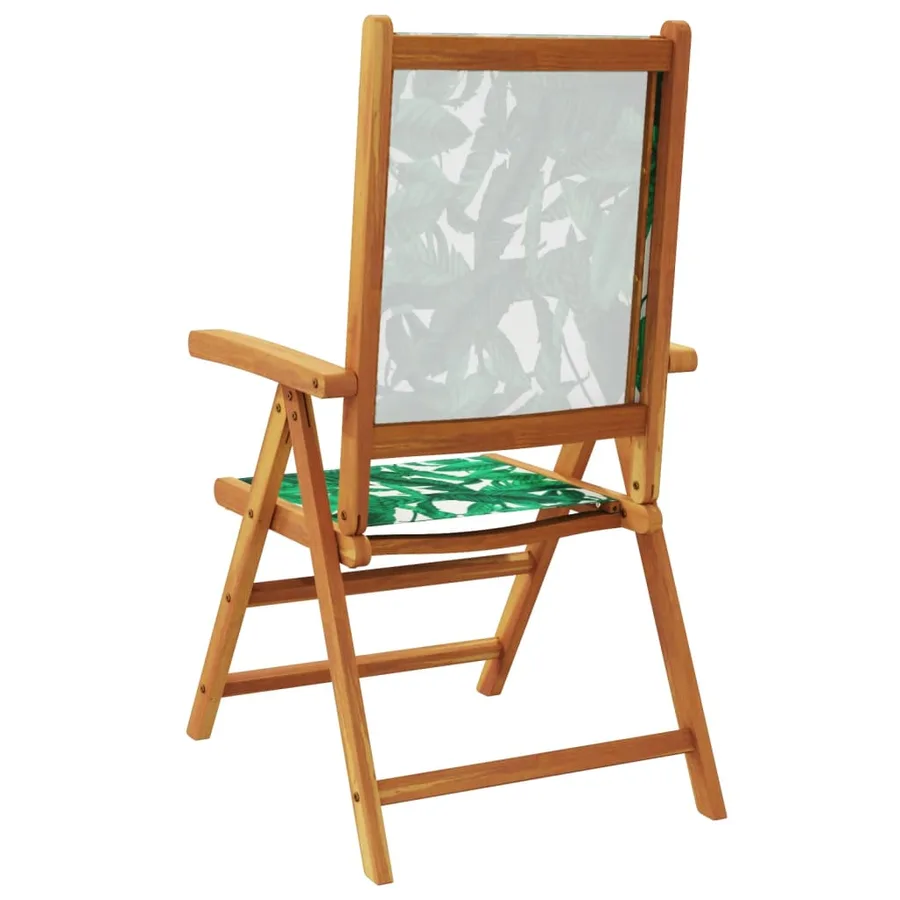 Chaises de jardin lot de 2 motif de feuilles acacia et tissu - 7