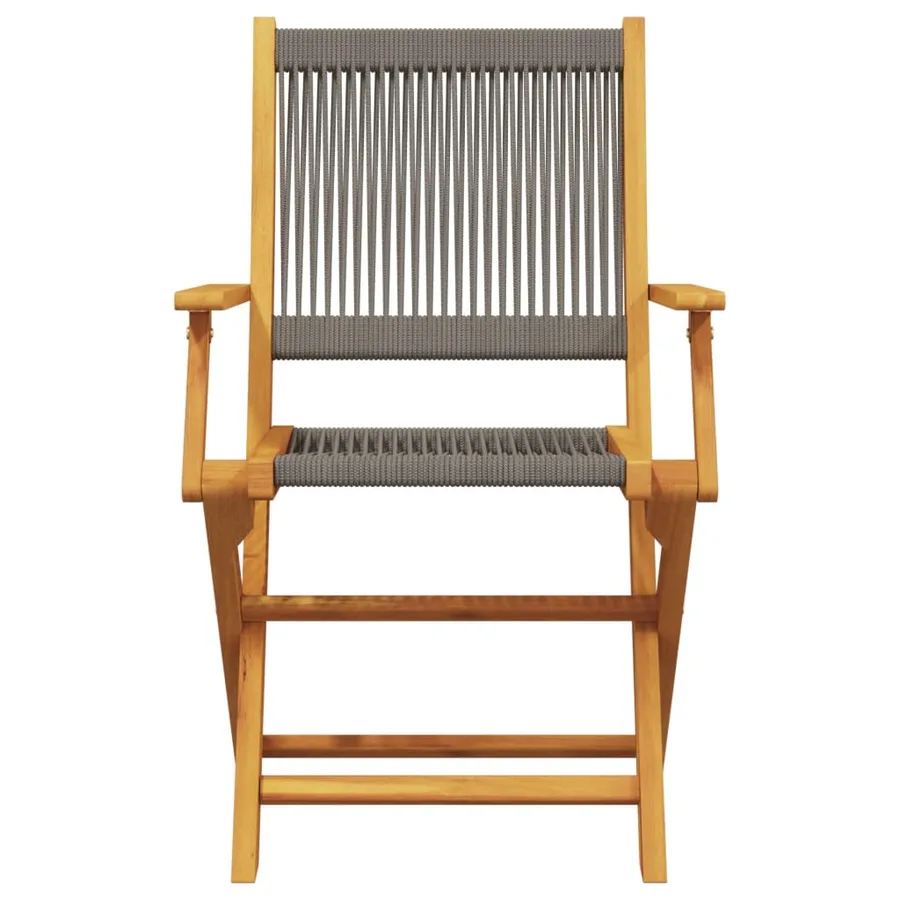 Ensemble à Manger de jardin 7pcs gris polypropylène bois massif - 4
