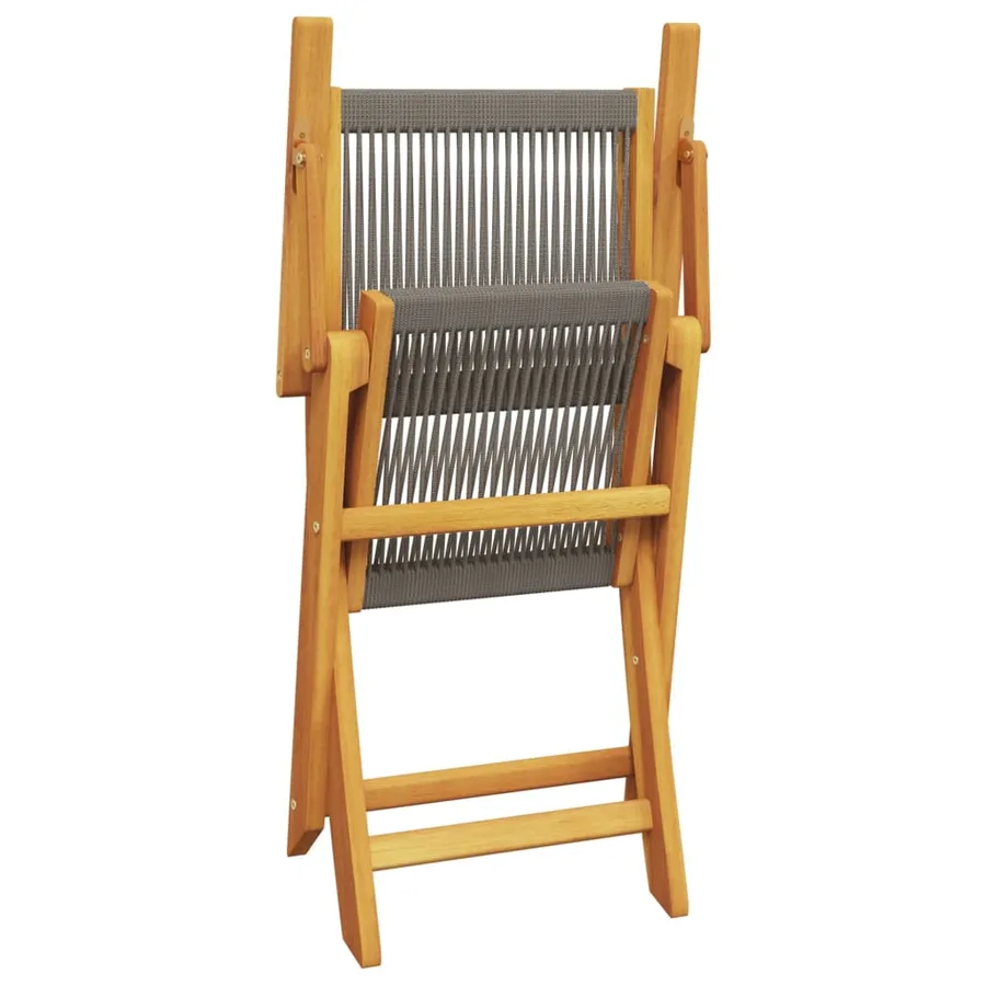 Ensemble à Manger de jardin 7pcs gris polypropylène bois massif - 7