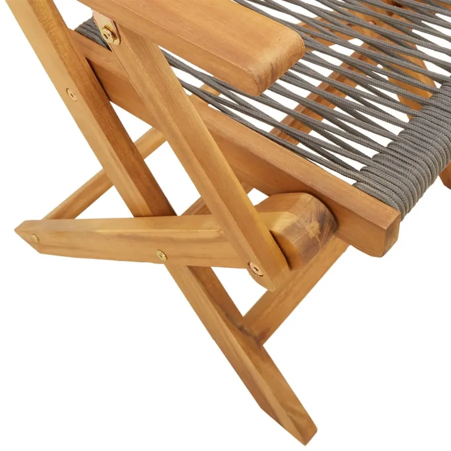 Ensemble à Manger de jardin 7pcs gris polypropylène bois massif - 9