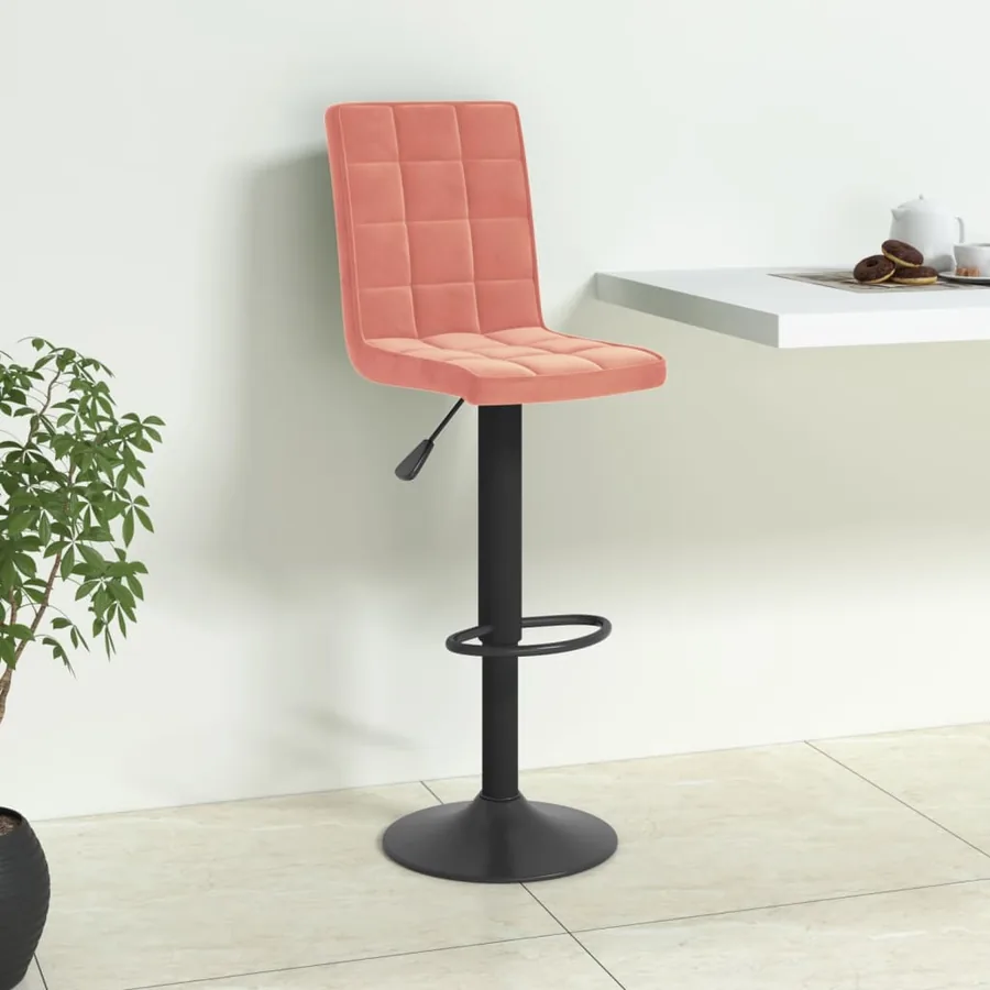 Tabouret de bar velours rose