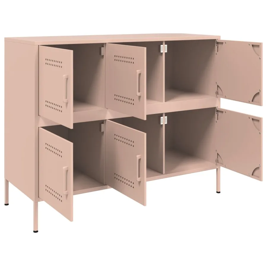 Buffet rose 100,5x39x79 cm acier - 11